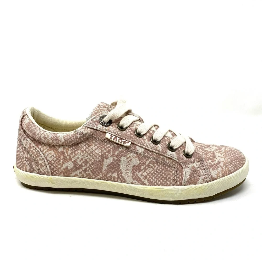 Taos Star Canvas Low Top Sneakers Blush Snake Print